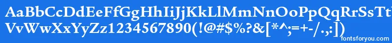 フォントLegacyserifstdBold – 青い背景に白い文字