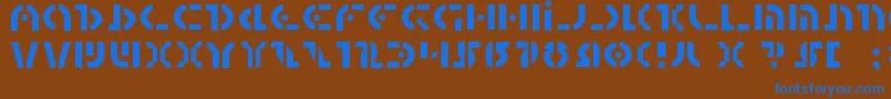 フォントQuestlokLight – 茶色の背景に青い文字