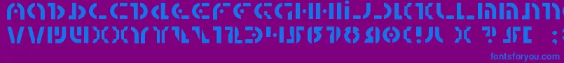 フォントQuestlokLight – 紫色の背景に青い文字