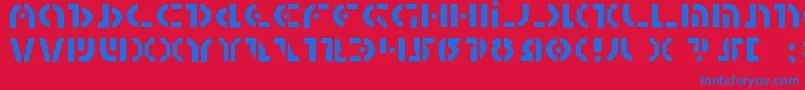 フォントQuestlokLight – 赤い背景に青い文字