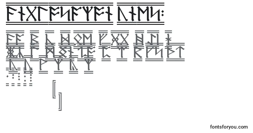 A fonte AnglosaxonRunes2 – alfabeto, números, caracteres especiais