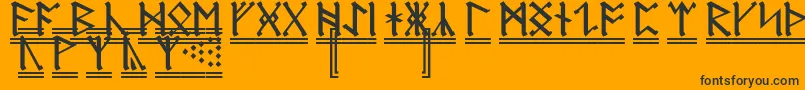 Police AnglosaxonRunes2 – polices noires sur fond orange