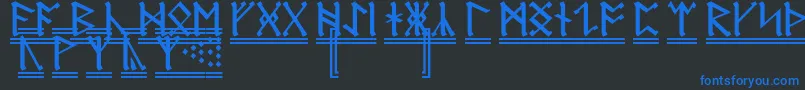 AnglosaxonRunes2 Font – Blue Fonts on Black Background