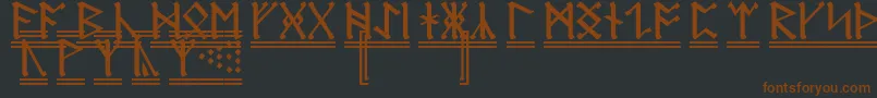Шрифт AnglosaxonRunes2 – коричневые шрифты на чёрном фоне