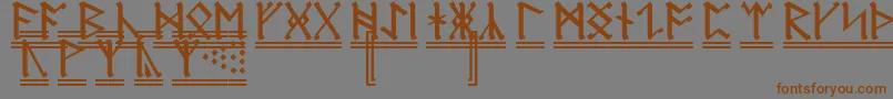 AnglosaxonRunes2 Font – Brown Fonts on Gray Background