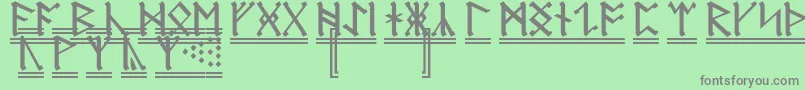 AnglosaxonRunes2 Font – Gray Fonts on Green Background