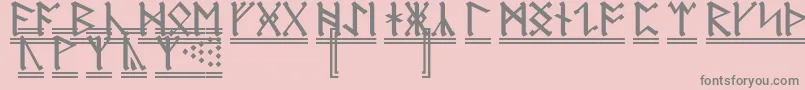 AnglosaxonRunes2 Font – Gray Fonts on Pink Background