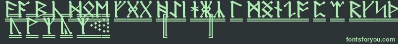 Czcionka AnglosaxonRunes2 – zielone czcionki na czarnym tle