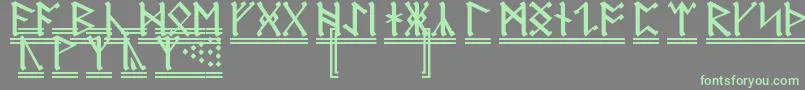 Czcionka AnglosaxonRunes2 – zielone czcionki na szarym tle