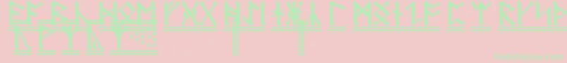 fuente AnglosaxonRunes2 – Fuentes Verdes Sobre Fondo Rosa