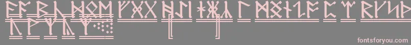 Więcej informacji o czcionce AnglosaxonRunes2 Czcionka AnglosaxonRunes2 – różowe czcionki na szarym tle
