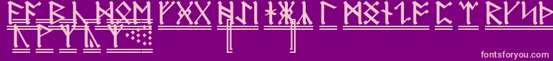 AnglosaxonRunes2 Font – Pink Fonts on Purple Background