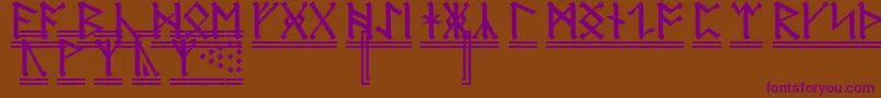 AnglosaxonRunes2 Font – Purple Fonts on Brown Background