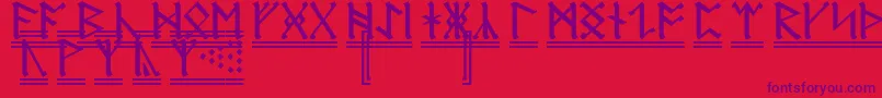 AnglosaxonRunes2 Font – Purple Fonts on Red Background