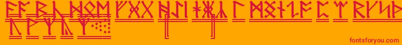 fuente AnglosaxonRunes2 – Fuentes Rojas Sobre Fondo Naranja