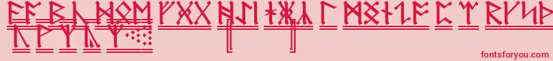 AnglosaxonRunes2 Font – Red Fonts on Pink Background