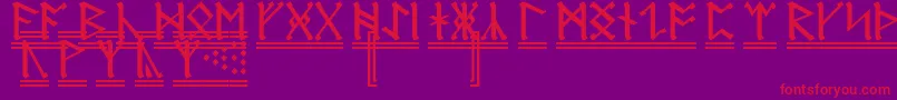 AnglosaxonRunes2 Font – Red Fonts on Purple Background