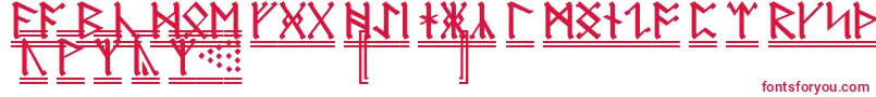 フォントAnglosaxonRunes2 – 白い背景に赤い文字