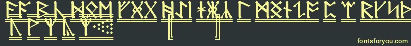 Czcionka AnglosaxonRunes2 – żółte czcionki na czarnym tle