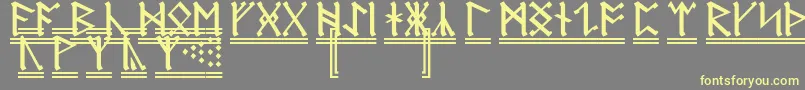 AnglosaxonRunes2 Font – Yellow Fonts on Gray Background