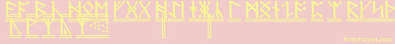 AnglosaxonRunes2 Font – Yellow Fonts on Pink Background