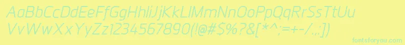 JuhlItalic Font – Green Fonts on Yellow Background