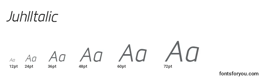 JuhlItalic Font Sizes