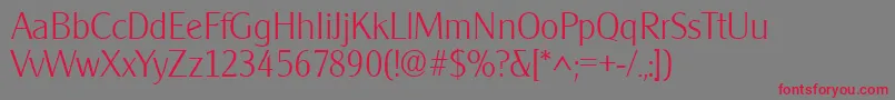 ClearfacegothiclhRegular Font – Red Fonts on Gray Background