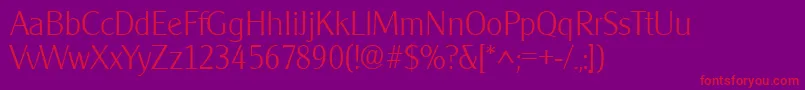 ClearfacegothiclhRegular Font – Red Fonts on Purple Background