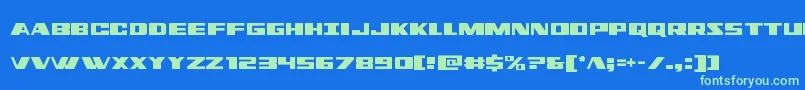 Dassaultcond Font – Green Fonts on Blue Background