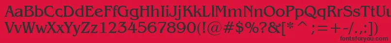 Gazette Font – Black Fonts on Red Background