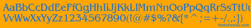 Gazette Font – Blue Fonts on Orange Background