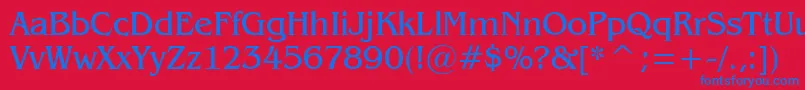 Gazette Font – Blue Fonts on Red Background