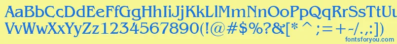 Gazette Font – Blue Fonts on Yellow Background