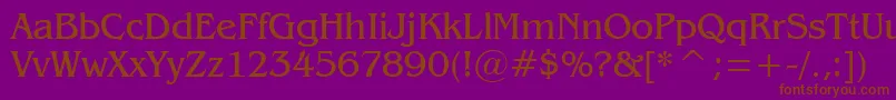 Gazette-Schriftart – Braune Schriften auf violettem Hintergrund