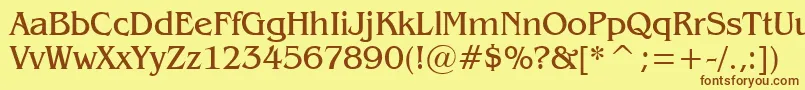 Gazette Font – Brown Fonts on Yellow Background