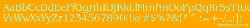 Gazette Font – Green Fonts on Orange Background