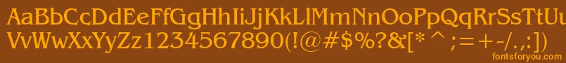 Gazette Font – Orange Fonts on Brown Background