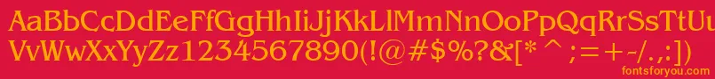Gazette Font – Orange Fonts on Red Background