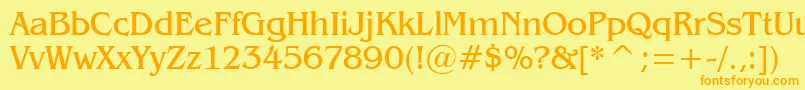 Gazette Font – Orange Fonts on Yellow Background