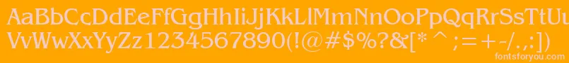Gazette Font – Pink Fonts on Orange Background