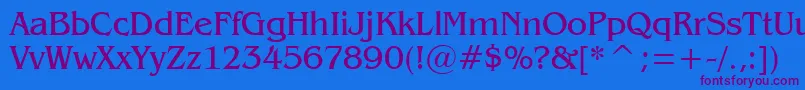 Gazette Font – Purple Fonts on Blue Background