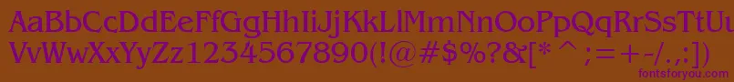 Gazette Font – Purple Fonts on Brown Background