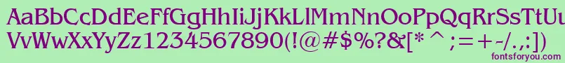 Gazette Font – Purple Fonts on Green Background