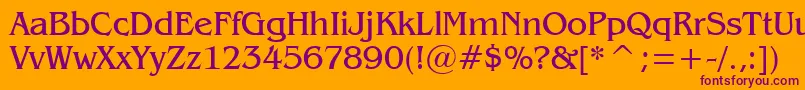 Gazette Font – Purple Fonts on Orange Background