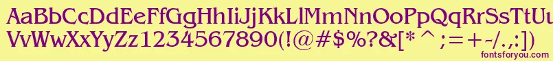 Gazette Font – Purple Fonts on Yellow Background