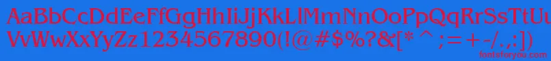 Gazette Font – Red Fonts on Blue Background