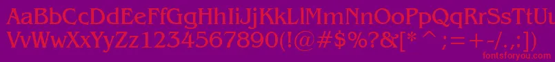 Gazette Font – Red Fonts on Purple Background