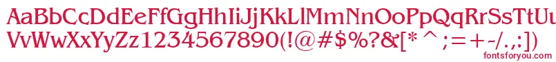 Czcionka Gazette – czerwone czcionki na białym tle
