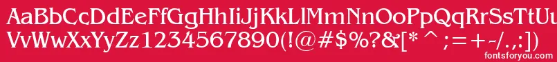 Czcionka Gazette – białe czcionki na czerwonym tle